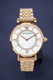 Emporio Armani Gianni T Bar Mother of Pearl Rose Gold Stainless Steel Strap Watch For Women - AR1909 Authentic Buy Shop Now