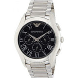 Emporio Armani Valente Chronograph Quartz Black Dial Silver Steel Strap Watch For Men - AR11083 Authentic Buy Shop Now