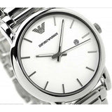 Emporio Armani Classic Luigi Quartz Silver Dial Silver Steel Strap Watch For Men - AR1854 Authentic Buy Shop Now
