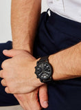 Emporio Armani Luigi Chronograph Black Dial Black Leather Strap Watch For Men - AR11133 Authentic Buy Shop Now