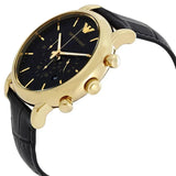 Emporio Armani Luigi Chronograph Black Dial Black Leather Watch For Men - AR1917 Authentic Buy Shop Now