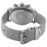 Emporio Armani Luigi Chronograph Blue Dial Silver Mesh Bracelet Watch For Men - AR80038 Authentic Buy Shop Now