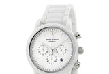 Emporio Armani Luigi Chronograph Ceramic White Dial White Ceramic Strap Watch For Men - AR1499 Authentic Buy Shop Now