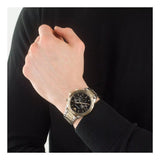 Emporio Armani Analog Chronograph Black Dial Two Tone Steel Strap Watch For Men - AR11521 Authentic Buy Shop Now