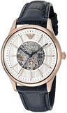 Emporio Armani Meccanico Automatic White Dial Blue Leather Strap Watch For Men - AR1947 Authentic Buy Shop Now