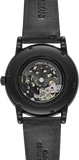 Emporio Armani Meccanico Automatic Skeleton Dial Black Leather Strap Watch For Men - AR60008 Authentic Buy Shop Now