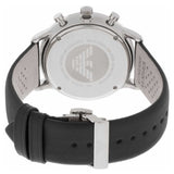 Emporio Armani Gianni Chronograph Black Dial Black Leather Strap Watch For Men - AR0397 Authentic Buy Shop Now