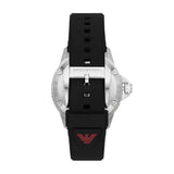 Emporio Armani Meccanico Automatic Red Dial Black Silicon Strap Watch For Men - AR60070 Authentic Buy Shop Now
