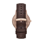 Emporio Armani Meccanico Automatic Silver Dial Brown Leather Strap Watch For Men - AR60039 Authentic Buy Shop Now