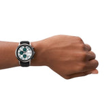 Emporio Armani Renato Chronograph Silver Dial Black Leather Strap Watch for Men - AR11473 Authentic Buy Shop Now