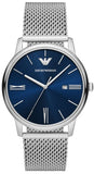 Emporio Armani Minimalist Quartz Blue Dial Silver Steel Strap Watch For Men - AR11571 Authentic Buy Shop Now