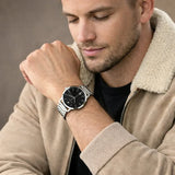 Emporio Armani Ruggero Black Dial Silver Steel Strap Watch for Men - AR11310 Authentic Buy Shop Now