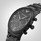 Emporio Armani Giovanni Chronograph Black Dial Black Steel Strap Watch For Men - AR11349 Authentic Buy Shop Now