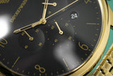 Emporio Armani Classic Chronograph Black Dial Gold Steel Strap Watch For Men - AR1893 Authentic Buy Shop Now
