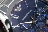 Emporio Armani Classic Blue Dial Silver Steel Strap Watch For Men - AR1635 Authentic Buy Shop Now