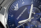 Emporio Armani Sportivo Chronograph Blue Dial Silver Steel Strap Watch For Men - AR5860 Authentic Buy Shop Now