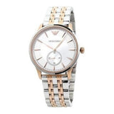 Emporio Armani Classic Silver Dial Two Tone Steel Strap Watch For Men - AR1839 Authentic Buy Shop Now