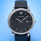 Emporio Armani Aviator Quartz Black Dial Black Leather Strap Watch For Men - AR11336 Authentic Buy Shop Now