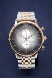 Emporio Armani Gianni Chronograph Grey Dial Two Tone Steel Strap Watch For Men - AR1721 Authentic Buy Shop Now
