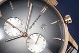 Emporio Armani Gianni Chronograph Grey Dial Two Tone Steel Strap Watch For Men - AR1721 Authentic Buy Shop Now