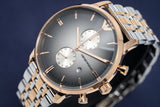 Emporio Armani Gianni Chronograph Grey Dial Two Tone Steel Strap Watch For Men - AR1721 Authentic Buy Shop Now