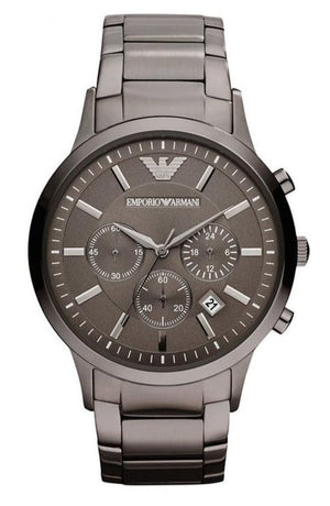 Emporio Armani Classic Chronograph Grey Dial Grey Steel Strap Watch For Men - AR2454 Authentic Buy Shop Now