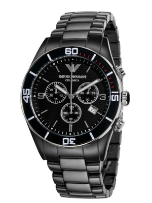 Emporio Armani Black Ceramic Chronograph Black Dial Watch For Men - AR1421 Authentic Buy Shop Now