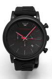 Emporio Armani Luigi Chronograph Black Dial Black Rubber Strap Watch For Men - AR11024 Authentic Buy Shop Now