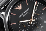 Emporio Armani Luigi Ceramic Chronograph Black Dial Black Strap Watch For Men - AR1509 Authentic Buy Shop Now