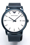 Emporio Armani Luigi Quartz White Dial Blue Mesh Bracelet Watch For Men - AR11025 Authentic Buy Shop Now