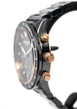 Emporio Armani Mario Ceramic Chronograph Black Dial Black Steel Strap Watch For Men - AR70002 Authentic Buy Shop Now