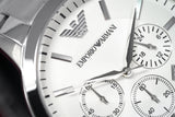 Emporio Armani Renato Chronograph Cream Dial Silver Steel Strap Watch For Men - AR2458 Authentic Buy Shop Now