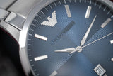 Emporio Armani Renato Quartz Blue Dial Silver Steel Strap Watch For Men - AR11182 Authentic Buy Shop Now