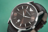Emporio Armani Classic Quartz Brown Dial Brown Leather Strap Watch For Men - AR1729 Authentic Buy Shop Now