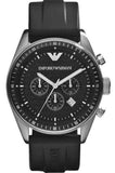 Emporio Armani Sportivo Chronograph Black Dial Black Rubber Strap Watch For Men - AR0527 Authentic Buy Shop Now