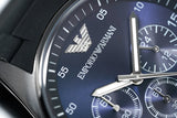 Emporio Armani Sportivo Chronograph Blue Dial Black Strap Watch For Men - AR5921 Authentic Buy Shop Now