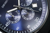 Emporio Armani Sportivo Chronograph Blue Dial Black Strap Watch For Men - AR5921 Authentic Buy Shop Now