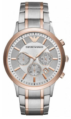 Emporio Armani Renato Gray Dial Gray Steel Strap Watch For Men - AR11077 Authentic Buy Shop Now