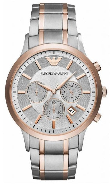 Emporio Armani Renato Gray Dial Gray Steel Strap Watch For Men - AR11077 Authentic Buy Shop Now