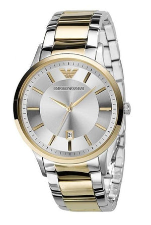 Emporio Armani Renato Silver Dial Two Tone Steel Strap Watch For Men - AR2449 Authentic Buy Shop Now