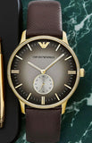 Emporio Armani Gianni Gray Dial Brown Leather Strap Watch for Men - AR1723 Authentic Buy Shop Now