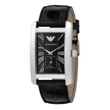 Emporio Armani Black Dial Black Leather Strap Watch For Men - AR0143 Authentic Buy Shop Now