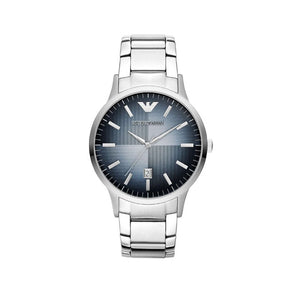 Emporio Armani Renato Quartz Blue Dial Silver Steel Strap Watch For Men - AR11182 Authentic Buy Shop Now