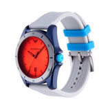 Emporio Armani Sigma Analog Orange Dial Grey Silicone Strap Watch For Men - AR11218 Authentic Buy Shop Now