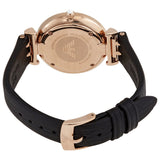 Emporio Armani Gianni T-Bar Mother of Pearl Dial Black Leather Strap Watch For Women - AR11295 Authentic Buy Shop Now