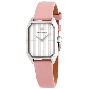 Emporio Armani Quartz White Dial Pink Leather Strap Watch For Women - AR11207 Authentic Buy Shop Now