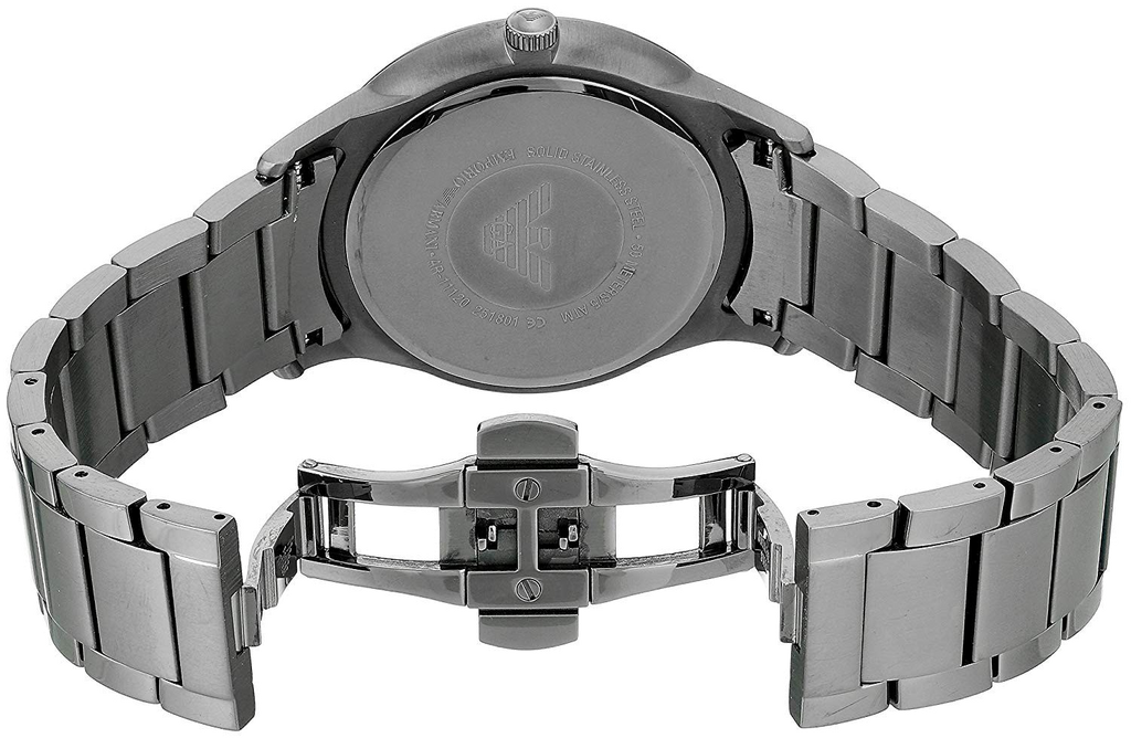 Emporio Armani Renato Quartz Beige Dial Grey Steel Strap Watch For Men - AR11183 Authentic Buy Shop Now