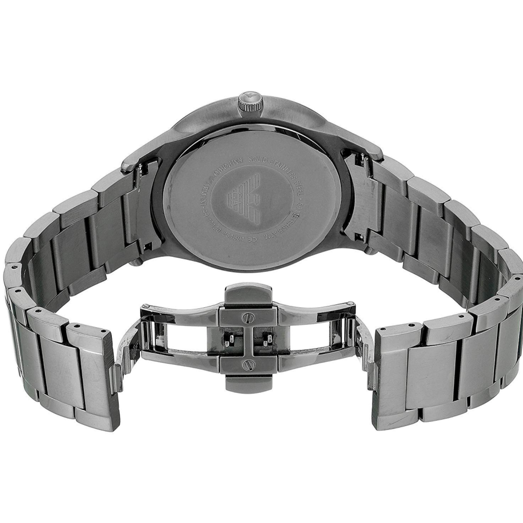 Emporio Armani Renato Quartz Beige Dial Grey Steel Strap Watch For Men - AR11183 Authentic Buy Shop Now