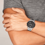 Emporio Armani Classic Chronograph Black Dial Silver Steel Strap Watch For Men - AR2434 Authentic Buy Shop Now