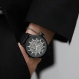 Emporio Armani Meccanico Automatic Black Dial Black Leather Strap Watch For Men - AR60042 Authentic Buy Shop Now